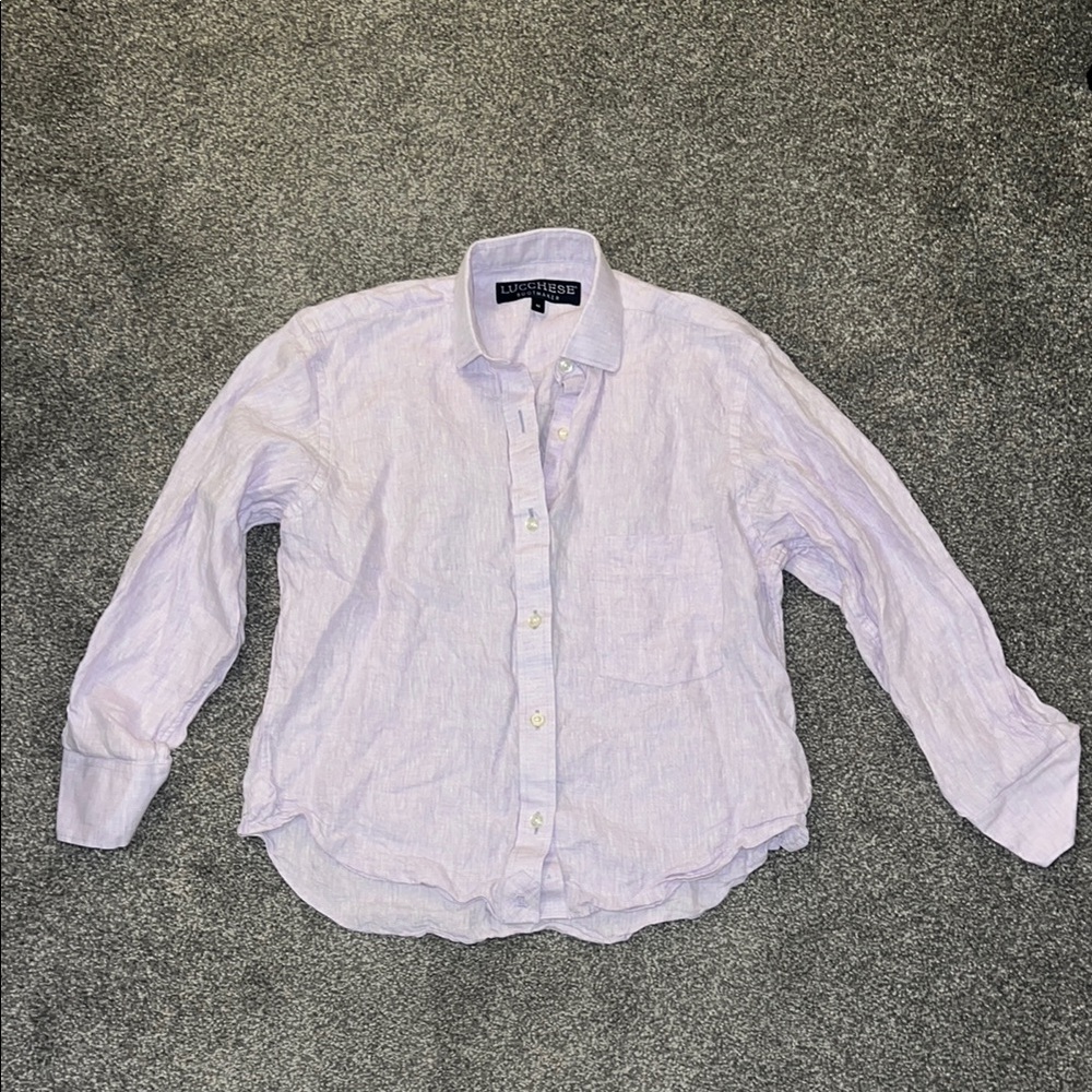 Lucchese Lavender Linen Button-Up Shirt